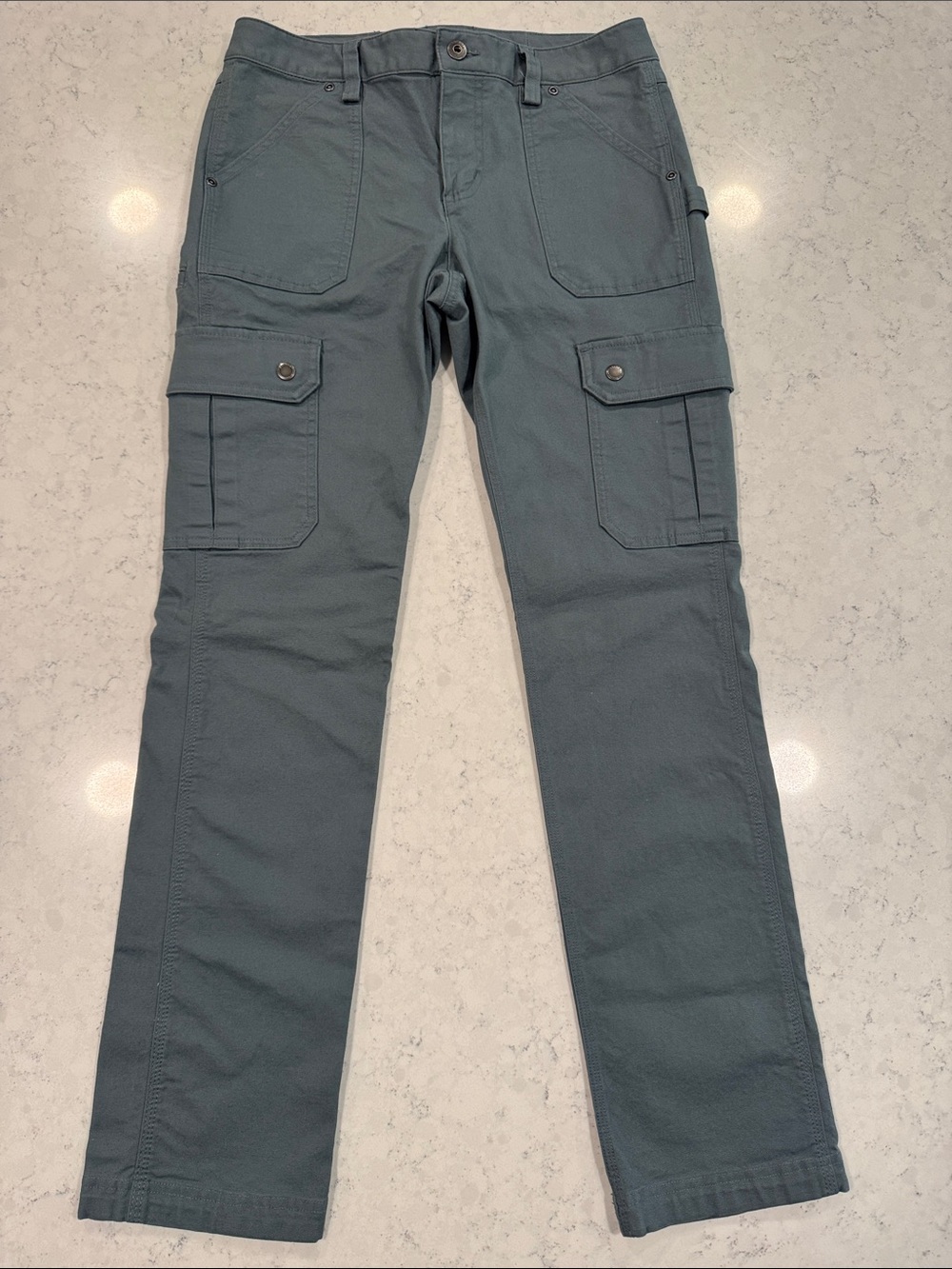 Duluth Trading 4 x 31 Slim Leg Curvesetter Duluthflex Fire Hose Cargo Blue Steel